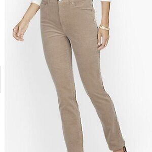 NWT TALBOTS HIGH RISE STRAIGHT-LEG TAN CORDUROY PANTS- SIZE 10 Tan